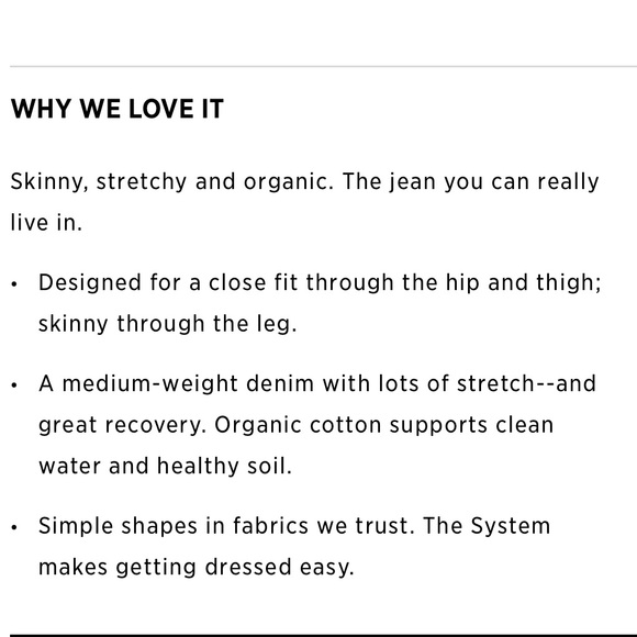 NWOT Eileen Fisher Organic Cotton skinny jeans - Picture 2 of 8